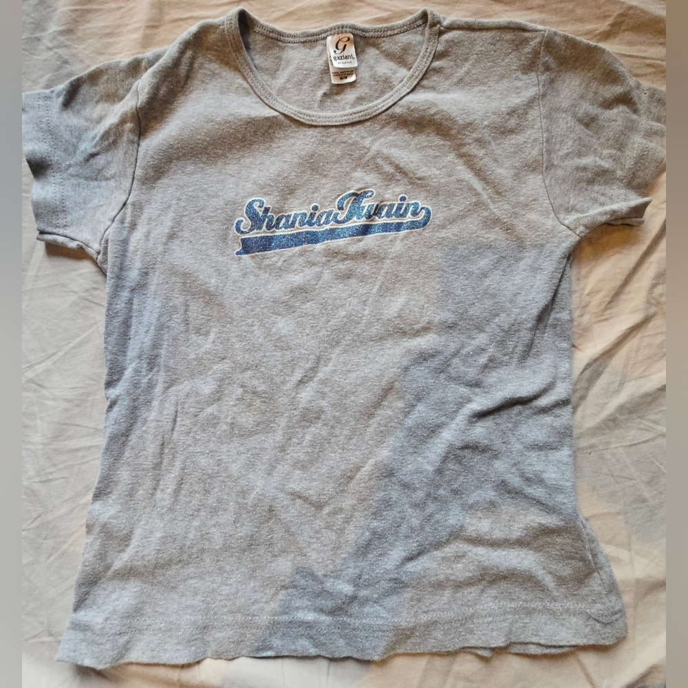 Vintage Shania Twain UP! Women’s T-Shirt Gray Size Medium Country Y2K Baby Tee